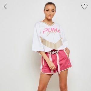 🆕 Puma Xtreme Tape Highwaist Shorts Pink